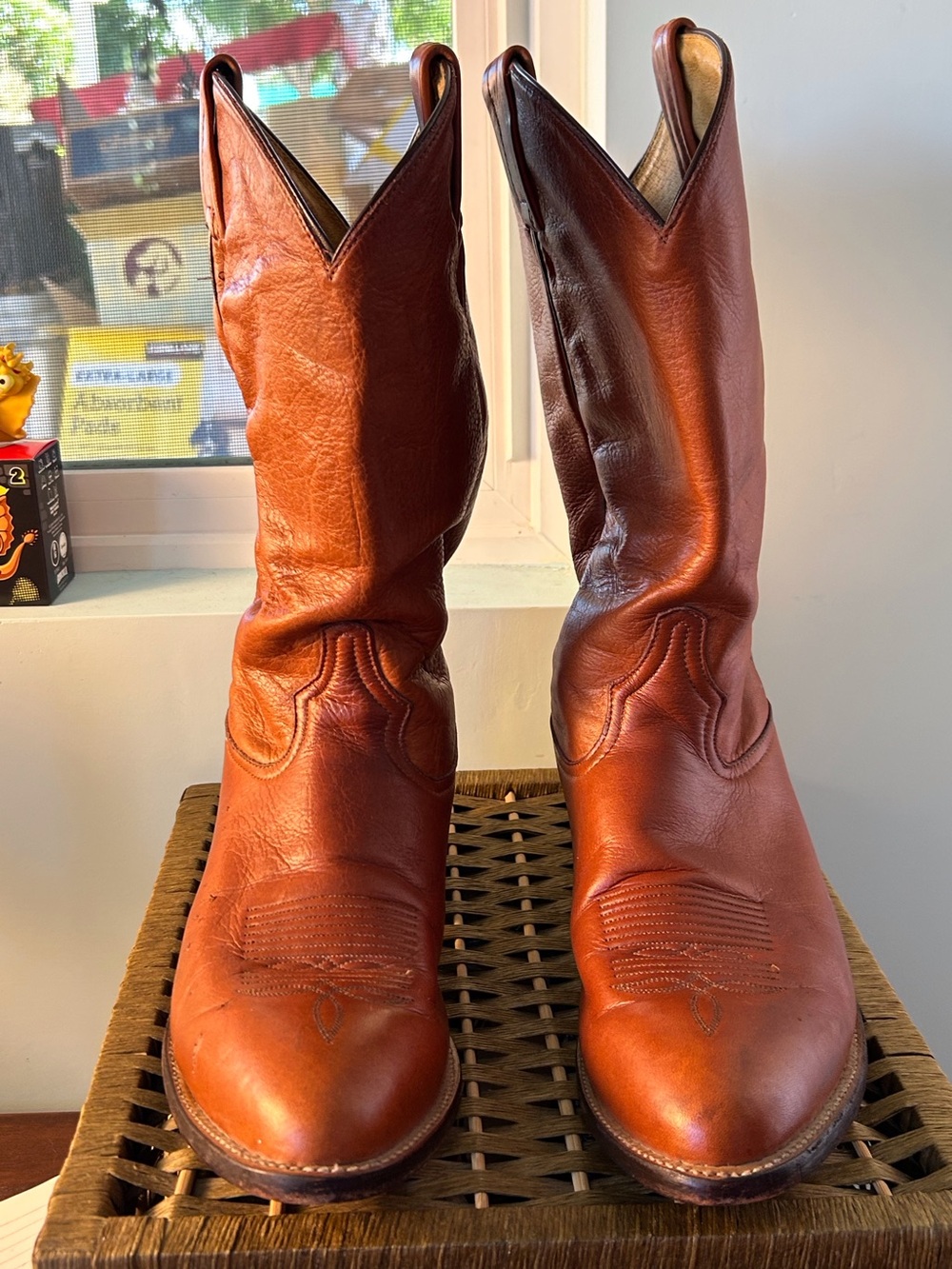 Tony Lama Cognac Men’s 10.5D Leather Western Cowboy Boots Ranch